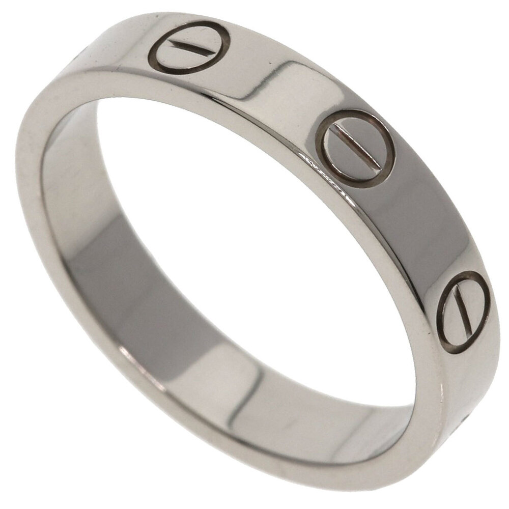 Cartier Mini Love Ring #50, 18K White Gold, Women's Ring, CARTIER